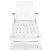 vidaXL Chaise longue avec repose-pied Plastique Blanc