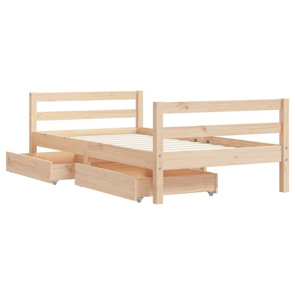 vidaXL Cadre de lit pour enfant et tiroirs 80x160cm bois de pin massif