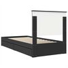 vidaXL Lit de Rangement avec tiroir Noir 90 x 190 cm Bois d'ing&eacute;nierie