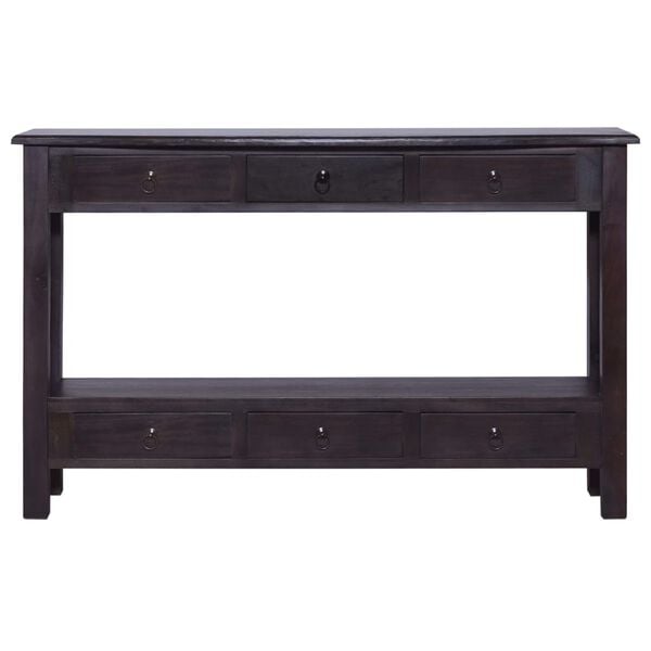 vidaXL Table console Caf&eacute; noir clair 120x30x75 cm Bois d'acajou solide
