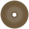 vidaXL Lavabo de salle de bain C&eacute;ramique Cr&egrave;me mat Rond