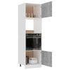 vidaXL Armoire &agrave; micro-ondes Gris b&eacute;ton 60x57x207 cm Bois d&rsquo;ing&eacute;nierie