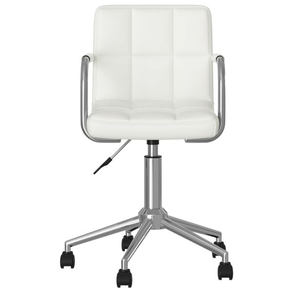 vidaXL Chaise pivotante de salle à manger Blanc Similicuir
