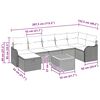vidaXL Ensemble de canap&eacute; de jardin avec coussin 8 pcs Noir Poly rotin