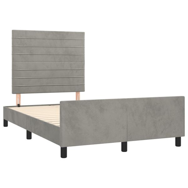 vidaXL Cadre de lit sans matelas gris clair 120x200 cm velours