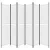 vidaXL Cloison de s&eacute;paration 6 panneaux Blanc 300x220 cm Tissu