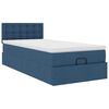 vidaXL Lit ottoman avec matelas bleu 90x200 cm tissu