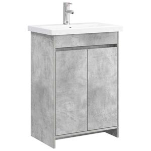 vidaXL Ensemble de mobilier de salle de bain Gris b&eacute;ton