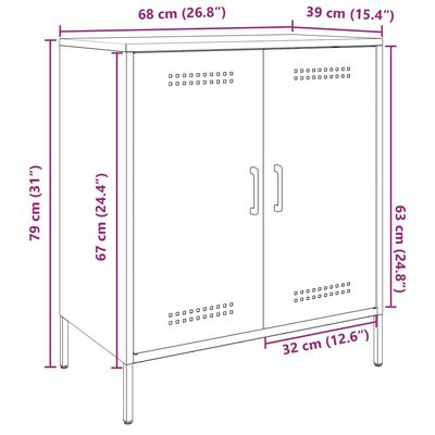 vidaXL Buffet jaune moutarde 68x39x79 cm acier