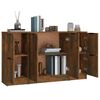 vidaXL Buffets 3 pcs Ch&ecirc;ne fum&eacute; Bois d'ing&eacute;nierie