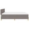 vidaXL Lit &agrave; ressort LED avec matelas Taupe 180 x 200 cm tissu