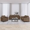 vidaXL Ensemble de canap&eacute;s 3 pcs avec coussins marron tissu