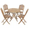 vidaXL Ensemble &agrave; manger d'ext&eacute;rieur pliable 5pcs avec coussins Bambou