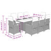 vidaXL Ensemble &agrave; manger de jardin et coussins 9 pcs m&eacute;lange beige