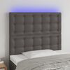 vidaXL T&ecirc;te de lit &agrave; LED Gris 90x5x118/128 cm Similicuir