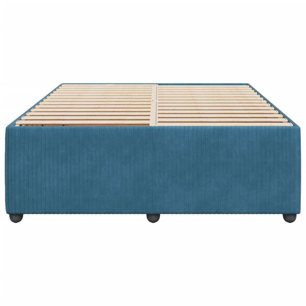 vidaXL Cadre de lit sans matelas bleu 140x200 cm velours