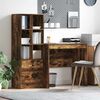 vidaXL Bureau avec tiroir 2 pcs Ch&ecirc;ne fum&eacute;