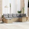 vidaXL Ensemble de canap&eacute; de jardin 6 pcs Beige et Gris clair