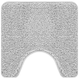 vidaXL Tapis de bain antid&eacute;rapant avec d&eacute;coupe pour toilette Gris PP