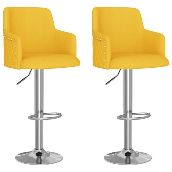 vidaXL Tabourets de bar lot de 2 jaune moutarde tissu
