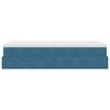 vidaXL Cadre de lit ottoman avec matelas bleu fonc&eacute; 80x200 cm velours