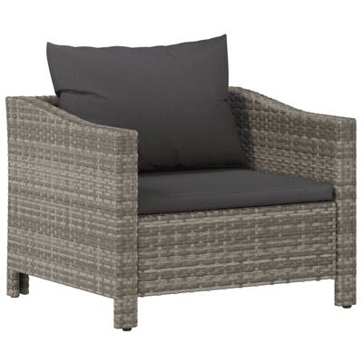 vidaXL Salon de jardin 8 pcs avec coussins Gris Résine tressée