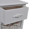vidaXL Armoire avec 1 tiroir et 3 paniers Blanc Bois de Paulownia