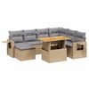 vidaXL Salon de jardin avec coussins 8 pcs beige r&eacute;sine tress&eacute;e