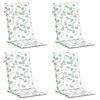 vidaXL Coussins de chaise &agrave; dossier haut lot de 4 mod&egrave;le de feuille