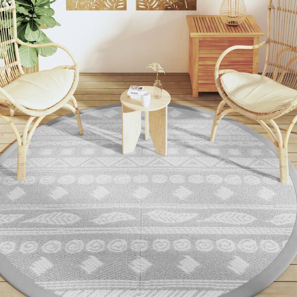 vidaXL Tapis d'ext&eacute;rieur ARAKIL gris &Oslash;200 cm PP