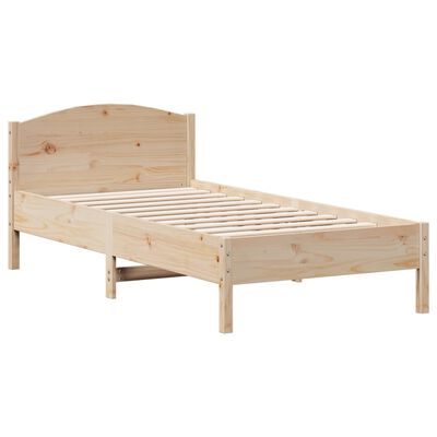 vidaXL Cadre de lit avec tête de lit 75x190 cm bois de pin massif
