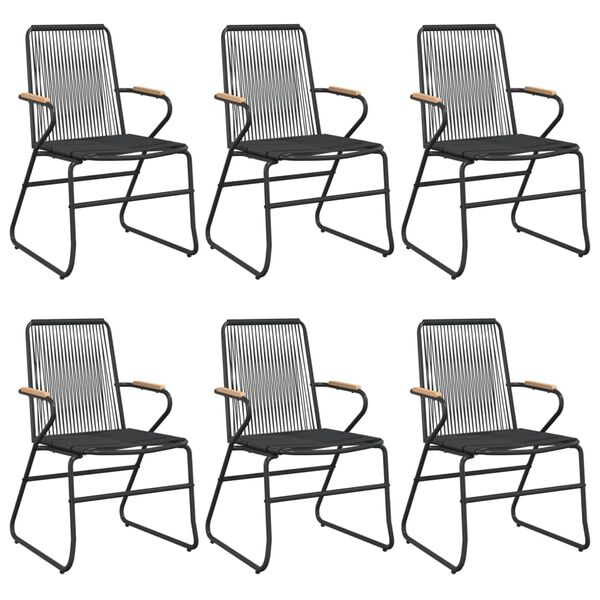 vidaXL Ensemble &agrave; manger de jardin 7 pcs Noir Rotin PVC