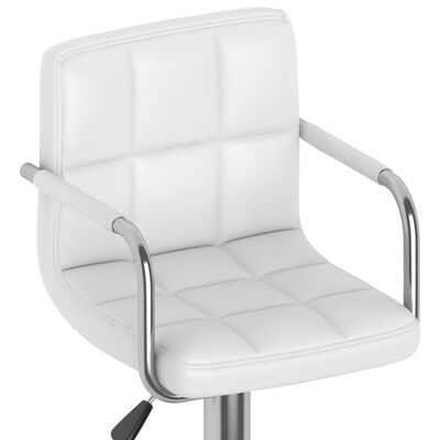 vidaXL Tabouret de bar Blanc Similicuir