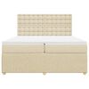 vidaXL Sommier &agrave; lattes de lit avec matelas Cr&egrave;me 200x200 cm Tissu