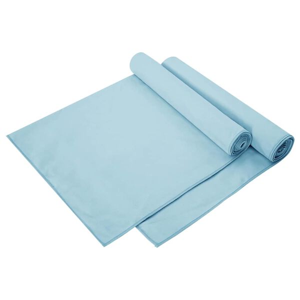 vidaXL Serviettes de sport 2 pcs Bleu 140 x 70 cm
