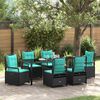 vidaXL Ensemble de salle &agrave; manger pour jardin 7 pcs Noir polyrotin