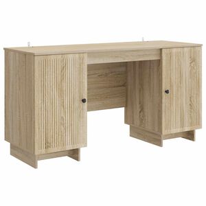 vidaXL Bureau Ch&ecirc;ne Sonoma Bois d'ing&eacute;nierie 142,5 x 50 x 75 cm