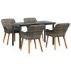 vidaXL Ensemble de salle &agrave; manger pour jardin 5 pcs Gris polyrotin