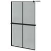 vidaXL Paroi de douche avec &eacute;tag&egrave;re Noir 118x190cm Verre ESG&Aluminium