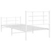 vidaXL Cadre de lit m&eacute;tal sans matelas avec pied de lit blanc 90x200cm