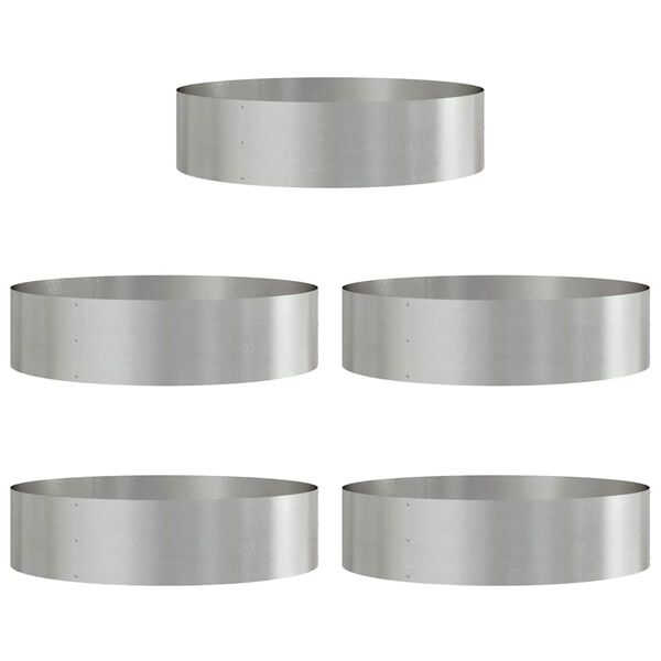 vidaXL Pots de jardin 5 pcs Argent 80 x 80 x 20 cm Acier inoxydable