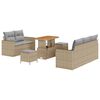 vidaXL Ensemble de canap&eacute; de jardin avec coussin 8 pcs Beige polyrotin