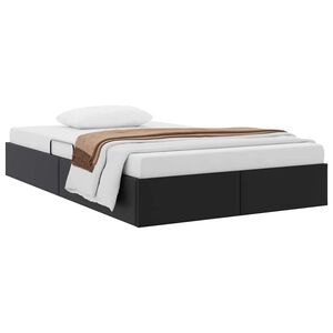 vidaXL Lit de Rangement avec matelas Noir 120 x 190 cm Faux cuir