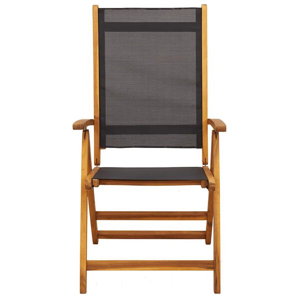 vidaXL Chaises de jardin pliantes lot de 8 acacia massif et textil&egrave;ne