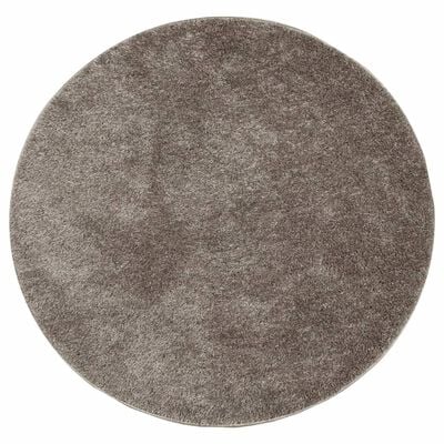 vidaXL Tapis ISTAN à poils longs aspect brillant gris Ø 100 cm