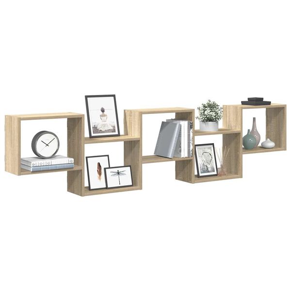 vidaXL &Eacute;tag&egrave;re cube murale 5 compartiments ch&ecirc;ne sonoma