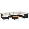 vidaXL Salon de jardin 9 pcs avec coussins noir r&eacute;sine tress&eacute;e