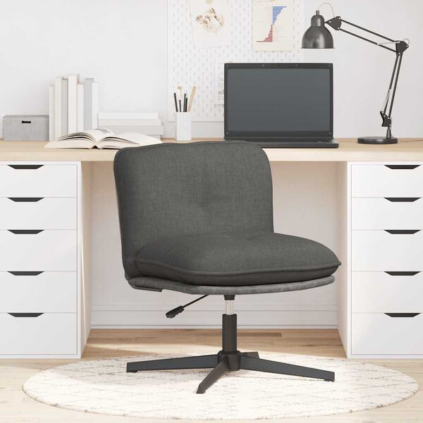 vidaXL Chaise pivotante de bureau Gris fonc&eacute; Tissu
