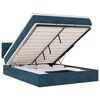 vidaXL Cadre de lit ottoman avec matelas bleu fonc&eacute; 140x190 cm velours