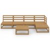 vidaXL Salon de jardin 6 pcs marron miel bois de pin massif